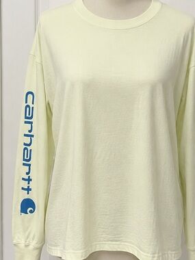 Carhartt Neon Yellow-Green Long-Sleeve' Logo Tee